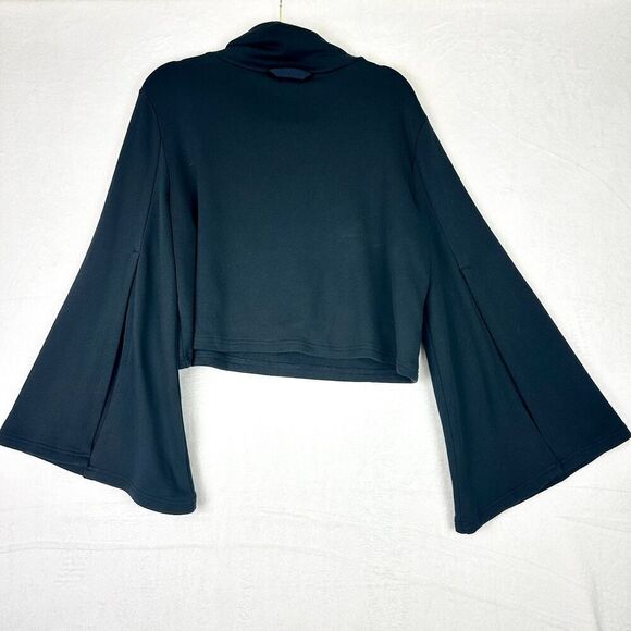 Free People Movement Salvation Turtleneck Size Small Flare Sleeve Black EUC - Picture 4 of 8